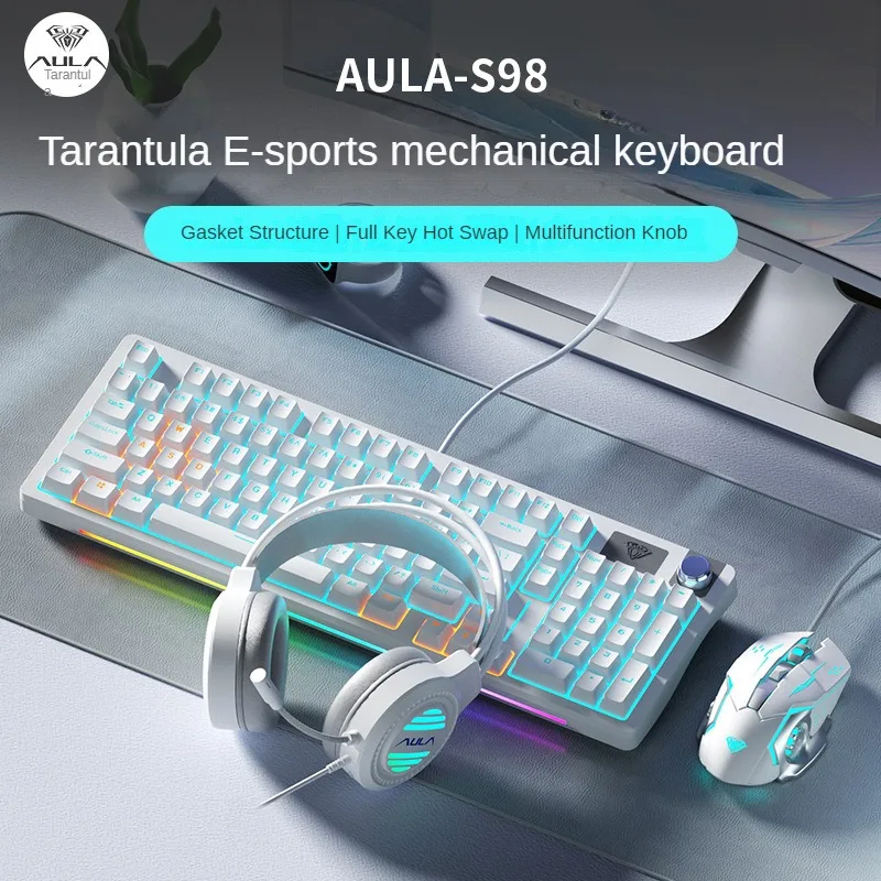 AULA RGB Mechanical Gaming Keyboard and Mouse Combo – Wired LED Backlit Set - Image 2