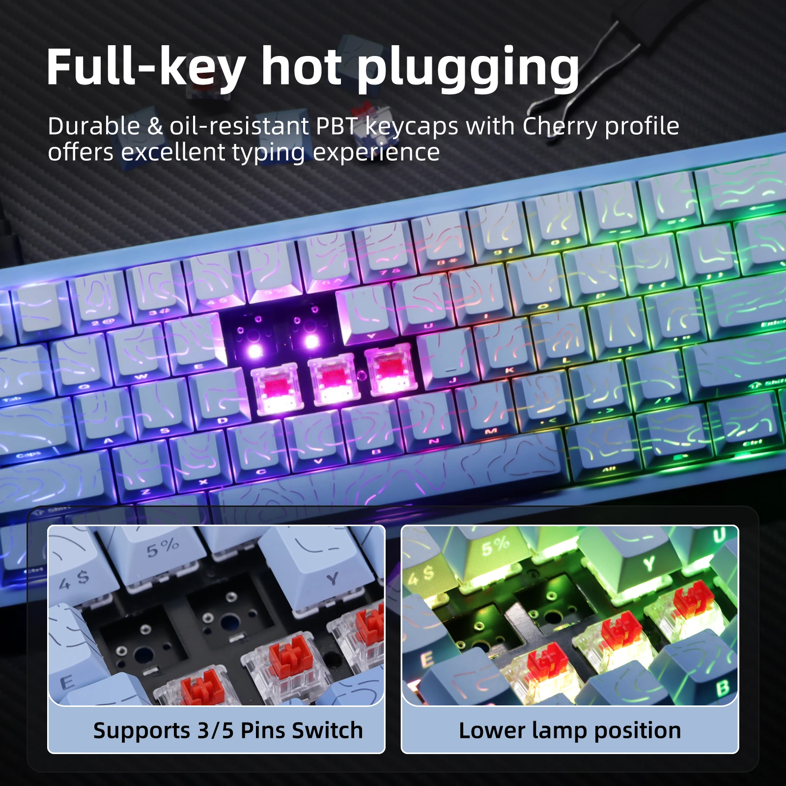 Kavlorn NJ61 RGB Mechanical Gaming Keyboard – Wired 61 Key Compact Keyboard - Image 5