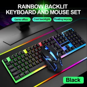 New Wired Keyboard And Mouse Set Usb Luminous Mechanical Keyboard And Mouse Set For PC Laptop Computer Game Office