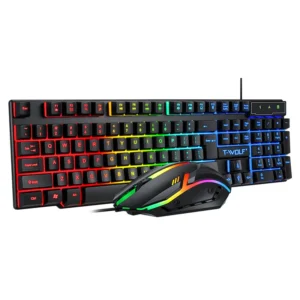 104 Key RGB Gaming Keyboard and Mouse Combo – Wired USB Backlit Gaming Set