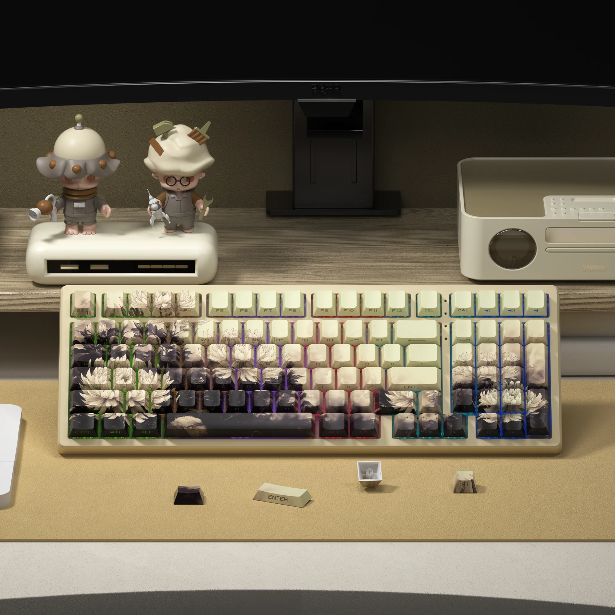 XVX Plum Blossom Cherry Profile PBT Keycaps – 131 Key Mechanical Keyboard Keycap Set - Image 38