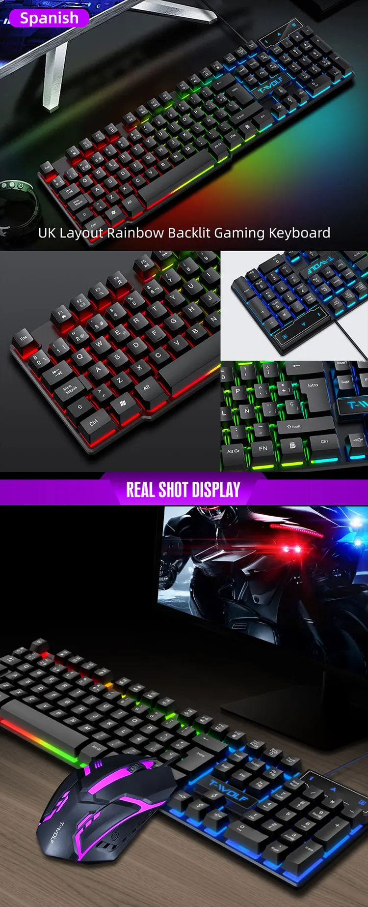 104 Key RGB Gaming Keyboard and Mouse Combo – Wired USB Backlit Gaming Set - Image 22