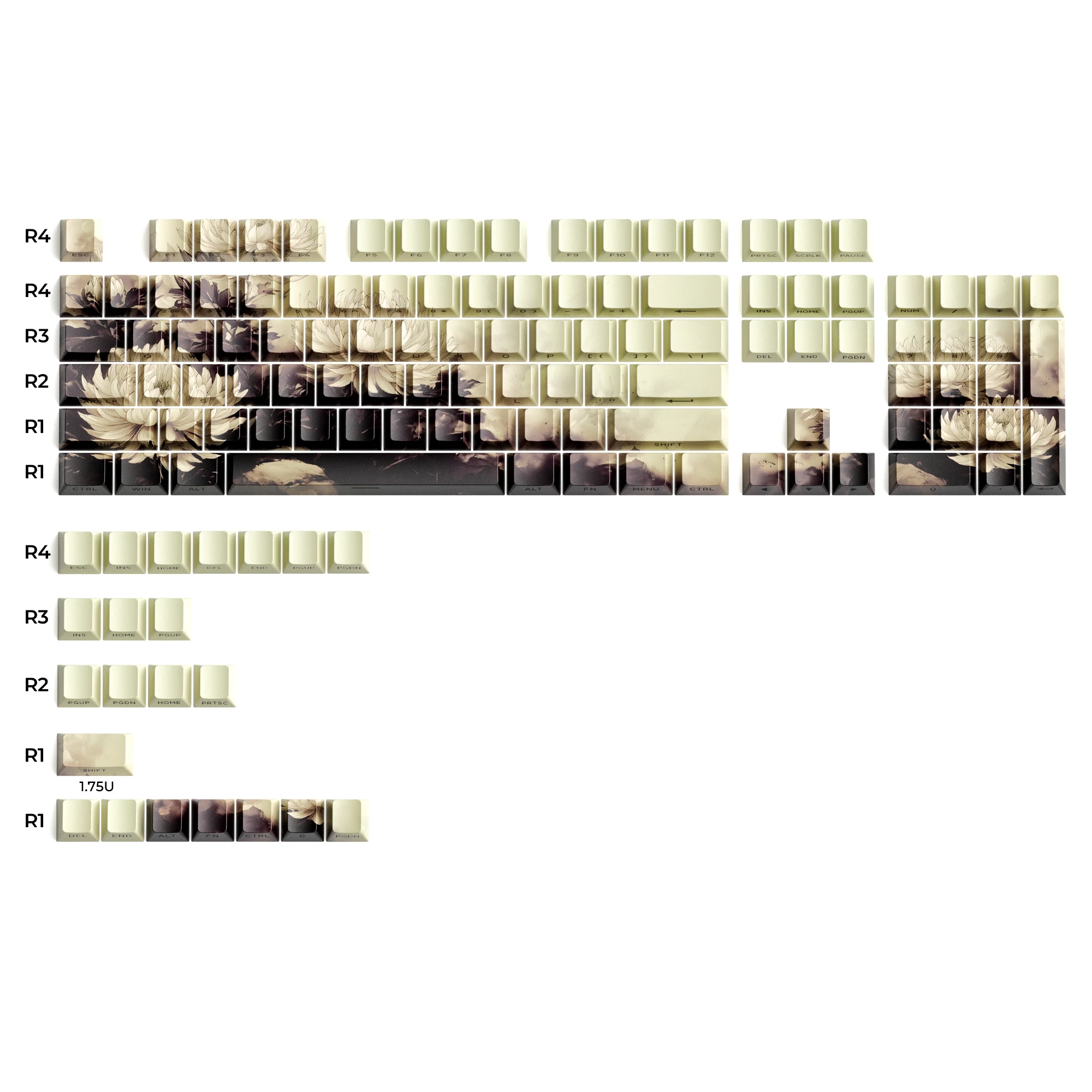 XVX Plum Blossom Cherry Profile PBT Keycaps – 131 Key Mechanical Keyboard Keycap Set - Image 6