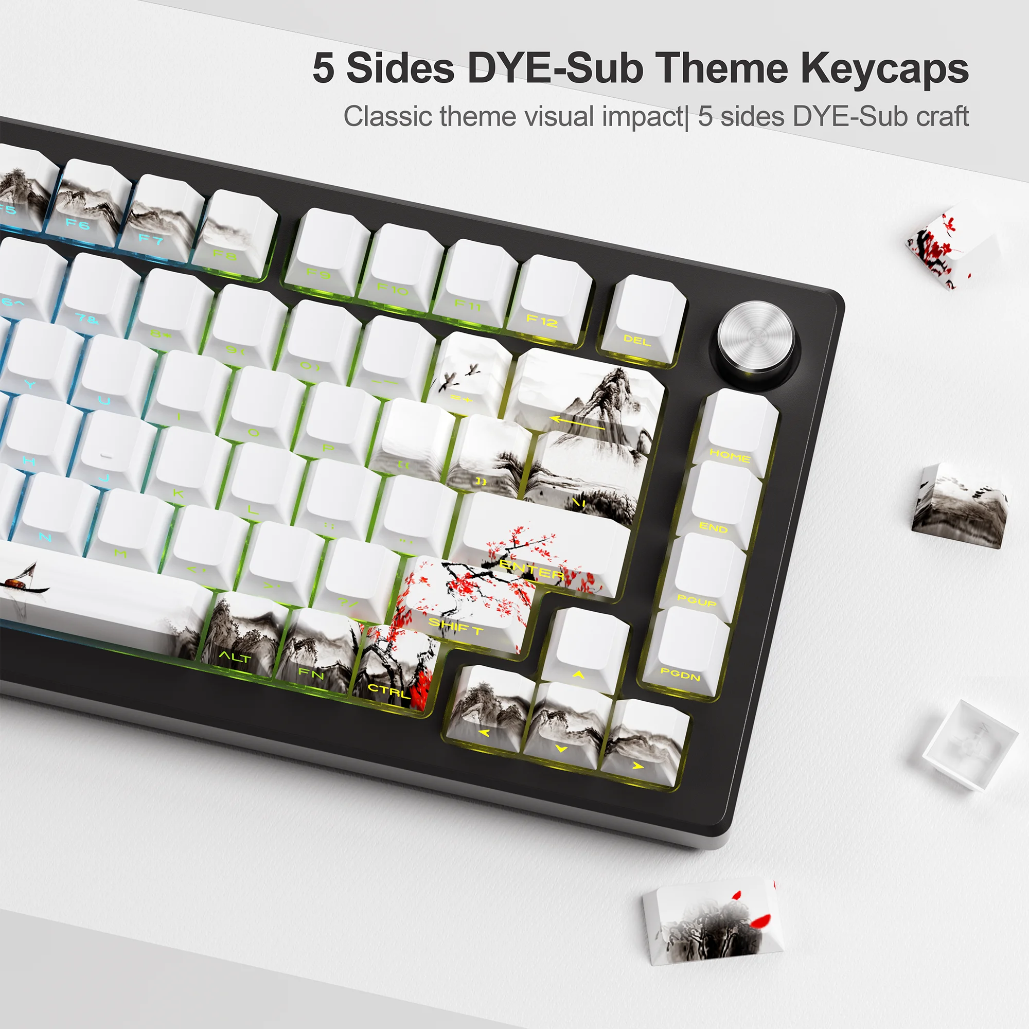 XVX Plum Blossom Cherry Profile PBT Keycaps – 131 Key Mechanical Keyboard Keycap Set - Image 13