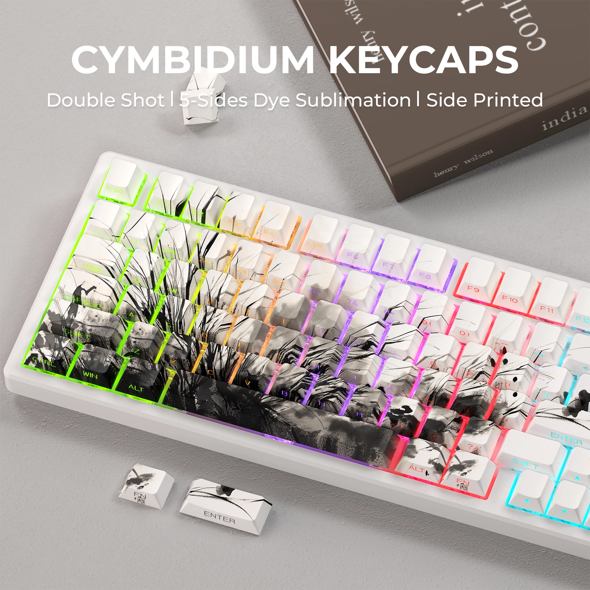 XVX Plum Blossom Cherry Profile PBT Keycaps – 131 Key Mechanical Keyboard Keycap Set - Image 30