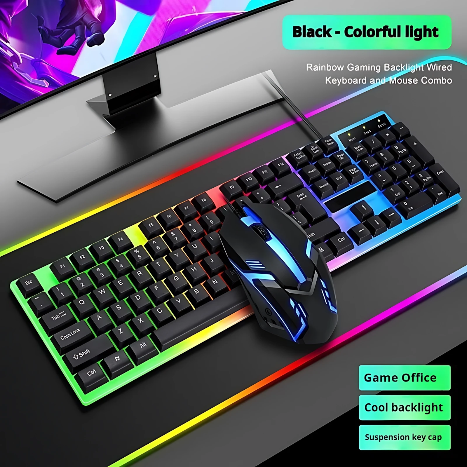 New Wired Keyboard And Mouse Set Usb Luminous Mechanical Keyboard And Mouse Set For PC Laptop Computer Game Office - Image 12