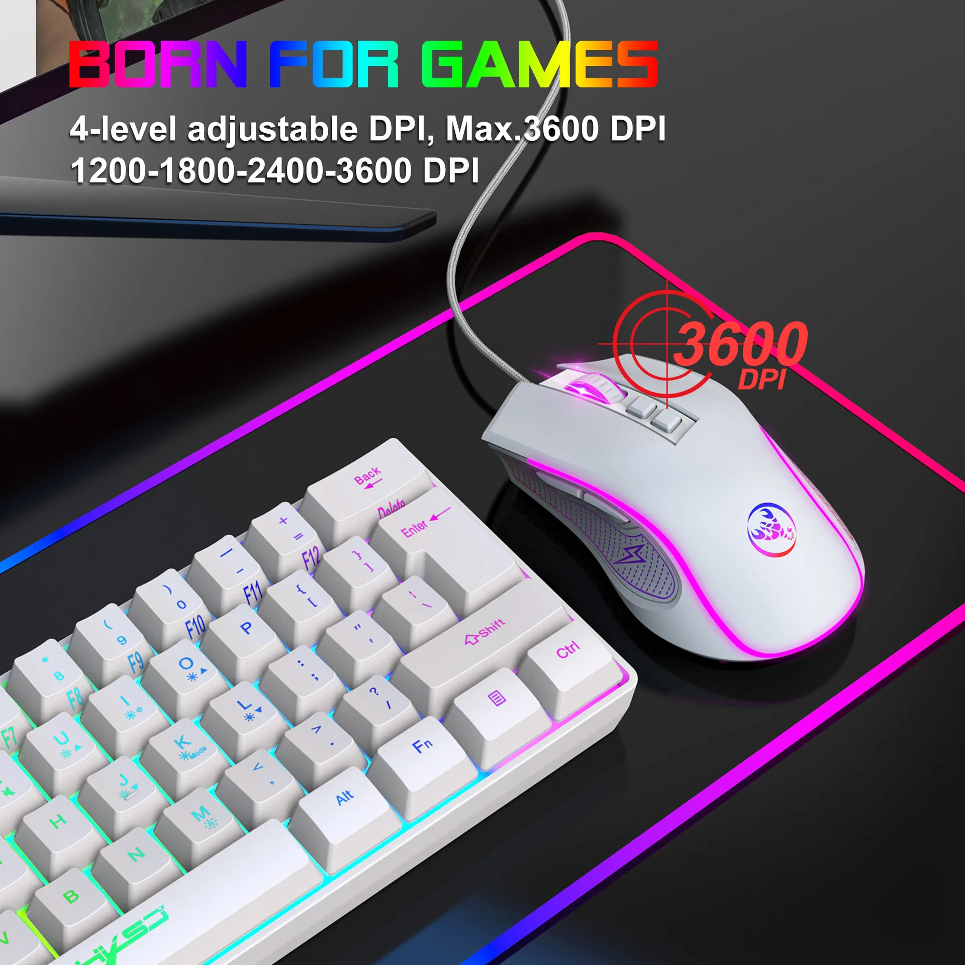 RGB Gaming Keyboard and Mouse Combo – 61 Key LED Backlit Wired Gaming Set - Image 17