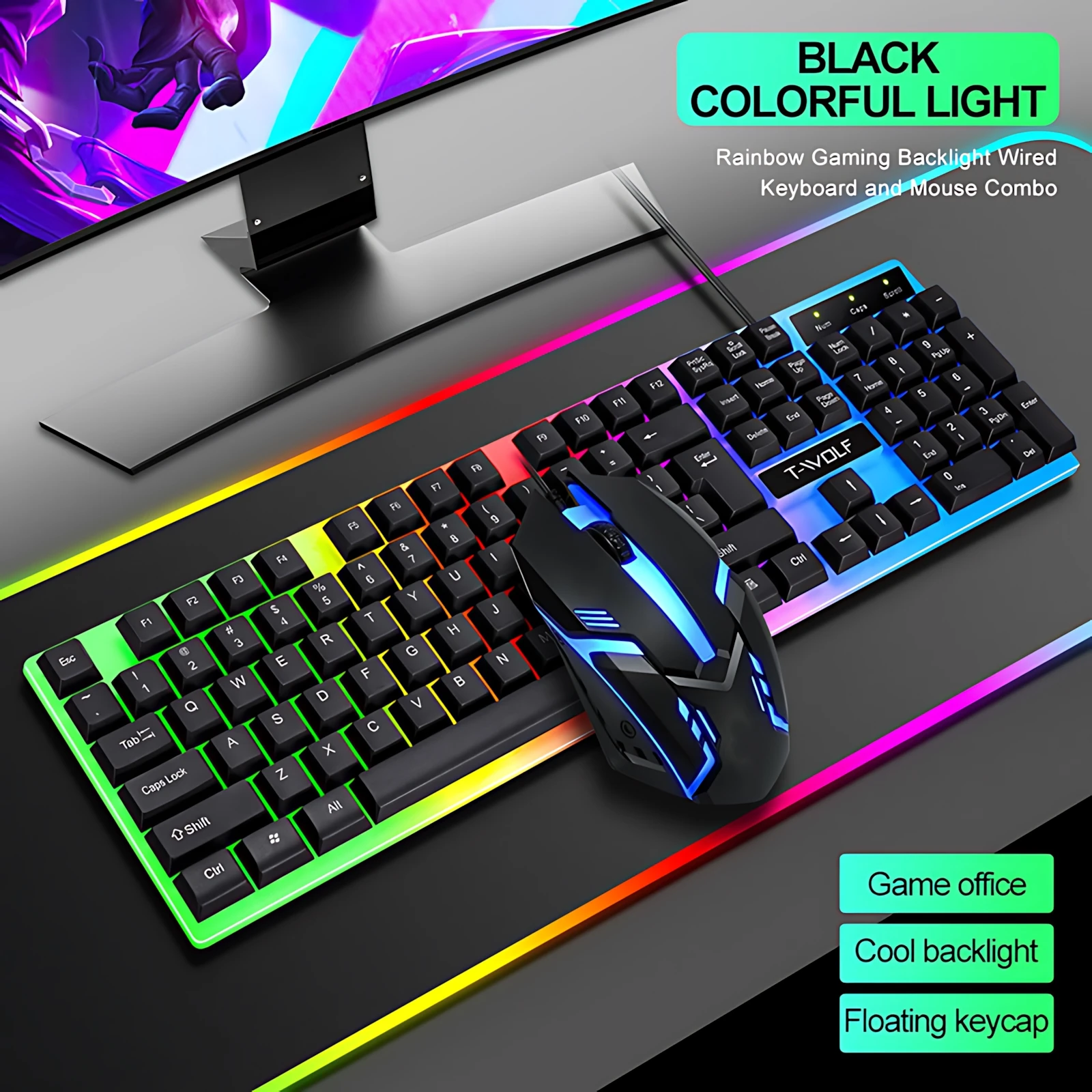 New Wired Keyboard And Mouse Set Usb Luminous Mechanical Keyboard And Mouse Set For PC Laptop Computer Game Office - Image 7