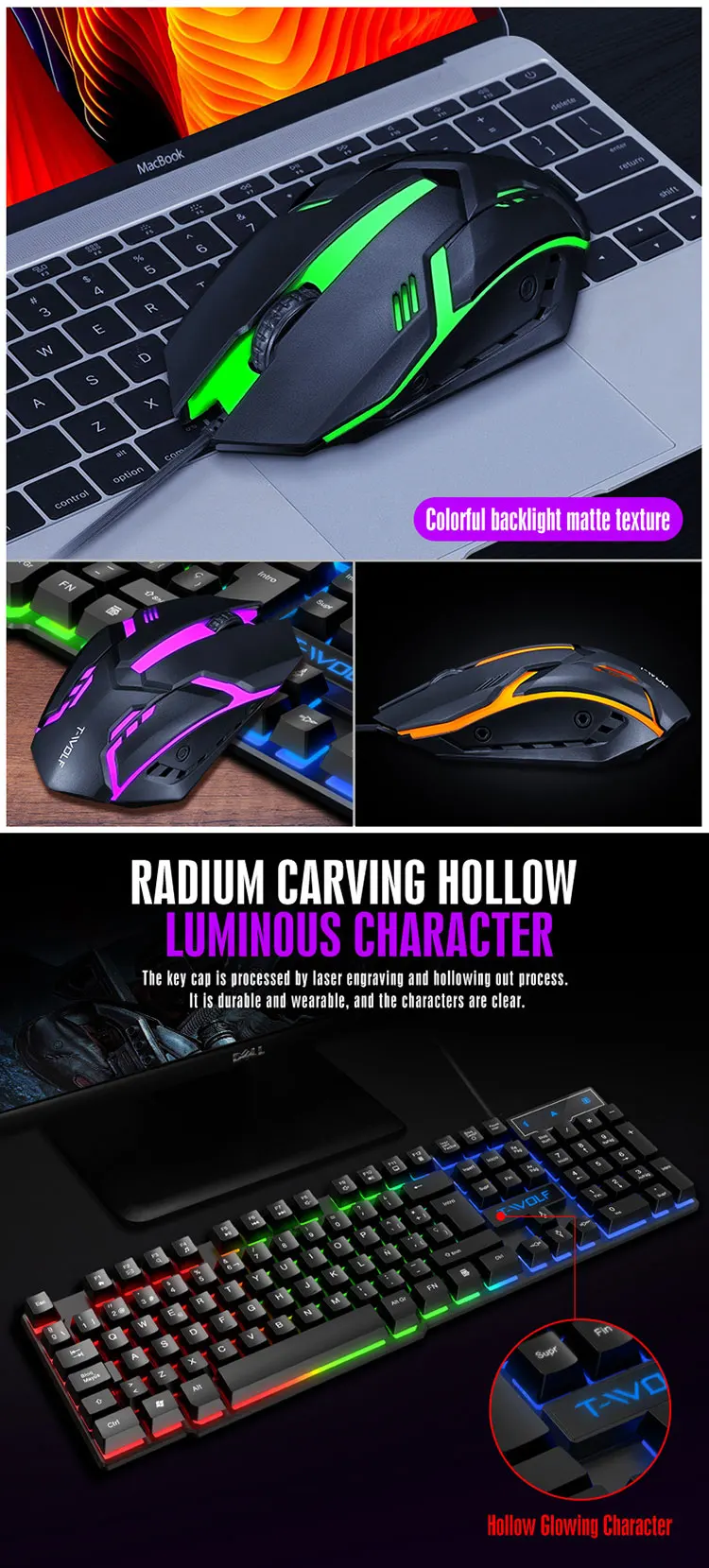 104 Key RGB Gaming Keyboard and Mouse Combo – Wired USB Backlit Gaming Set - Image 16