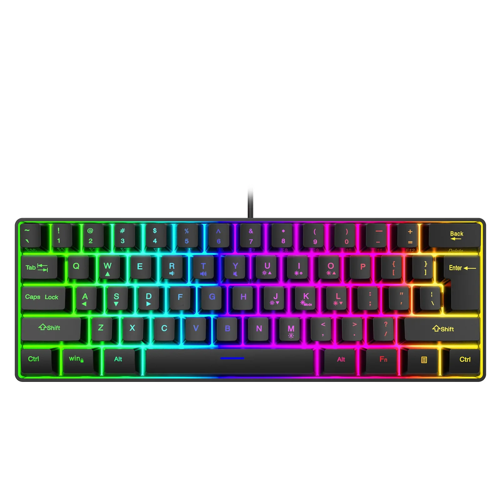 Compact RGB Mechanical Gaming Keyboard – Wired 61 Key Keyboard - Image 10