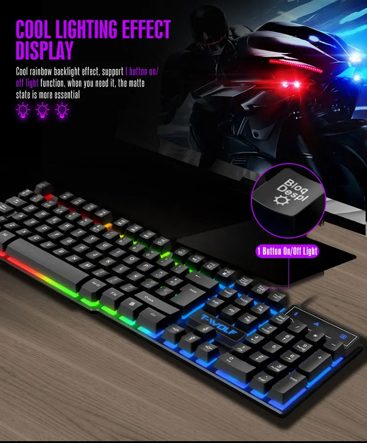 104 Key RGB Gaming Keyboard and Mouse Combo – Wired USB Backlit Gaming Set - Image 12