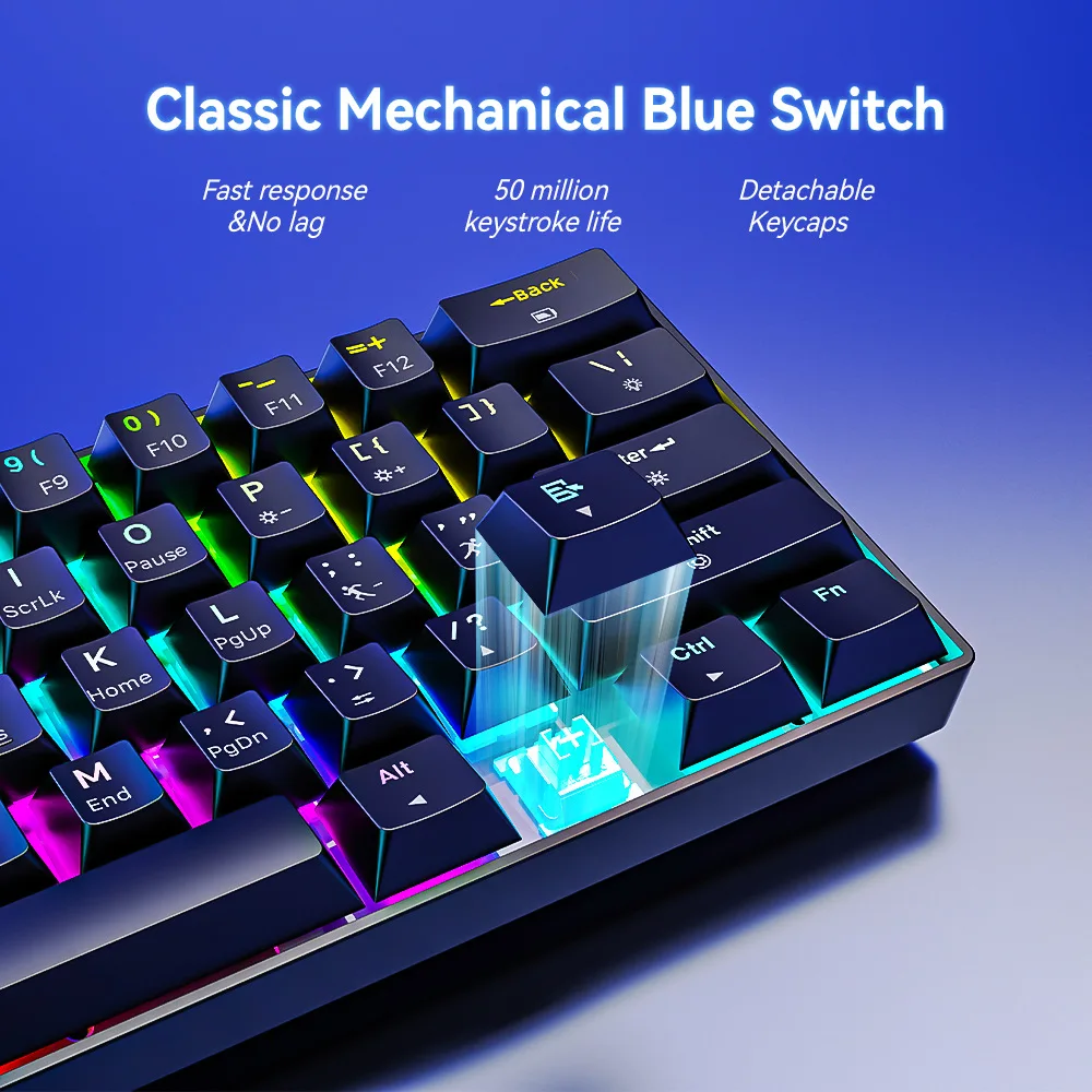 60% Pro RGB Gaming Keyboard – 61 Key Compact Mechanical Keyboard - Image 4