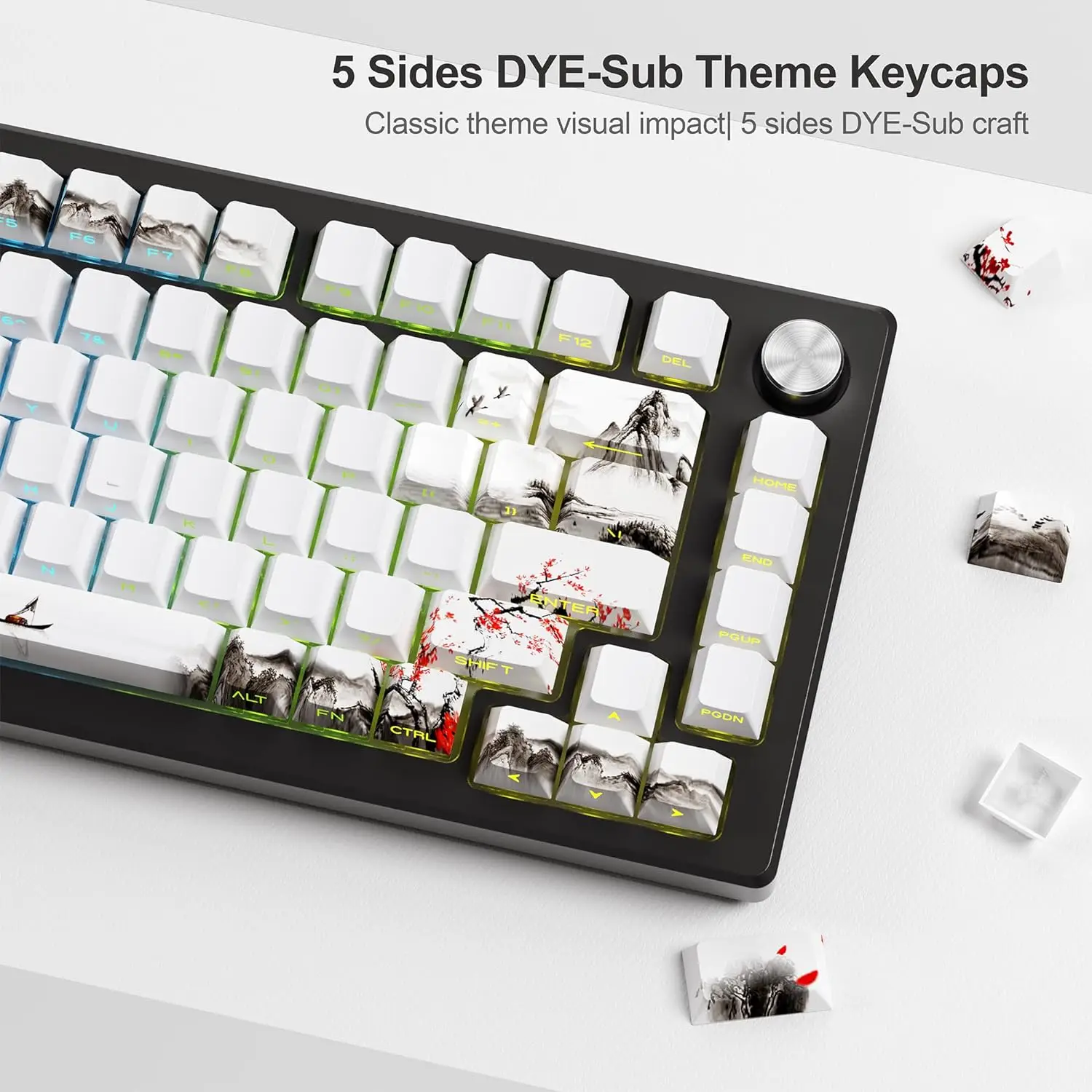 XVX Plum Blossom Cherry Profile PBT Keycaps – 131 Key Mechanical Keyboard Keycap Set - Image 3