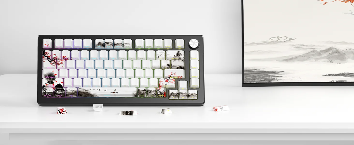 XVX Plum Blossom Cherry Profile PBT Keycaps – 131 Key Mechanical Keyboard Keycap Set - Image 17