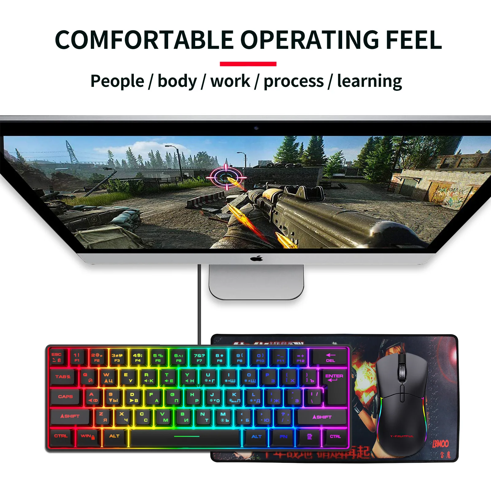 Compact RGB Mechanical Gaming Keyboard – Wired 61 Key Keyboard - Image 21