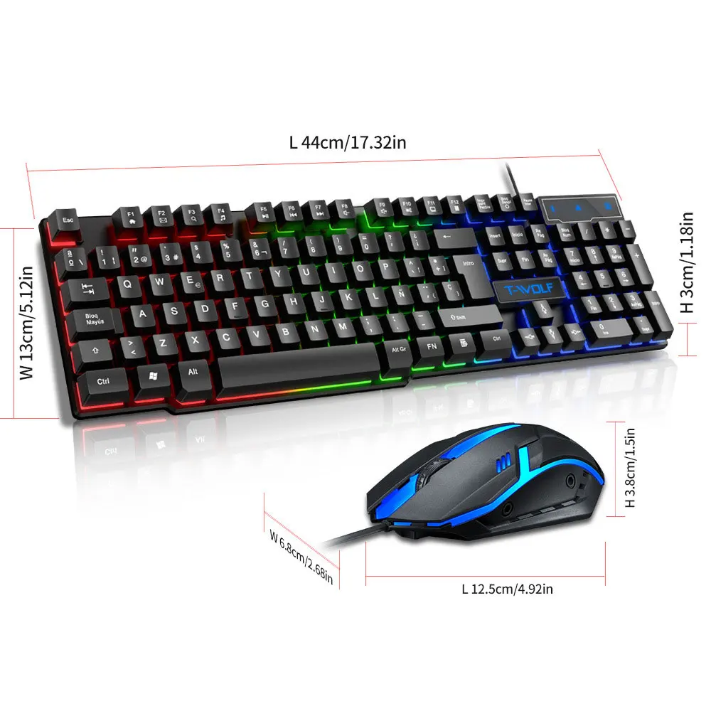 104 Key RGB Gaming Keyboard and Mouse Combo – Wired USB Backlit Gaming Set - Image 3
