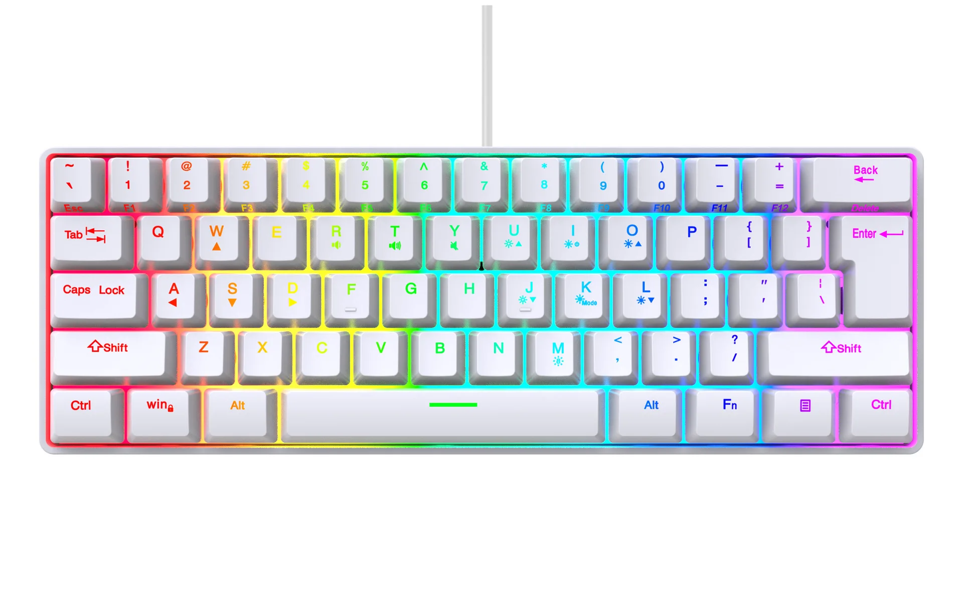 Compact RGB Mechanical Gaming Keyboard – Wired 61 Key Keyboard - Image 9