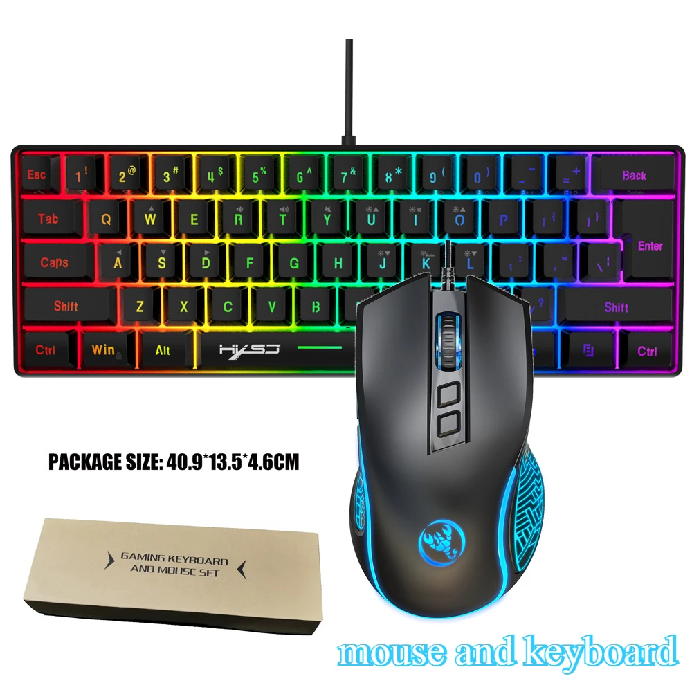 RGB Gaming Keyboard and Mouse Combo – 61 Key LED Backlit Wired Gaming Set - Image 7