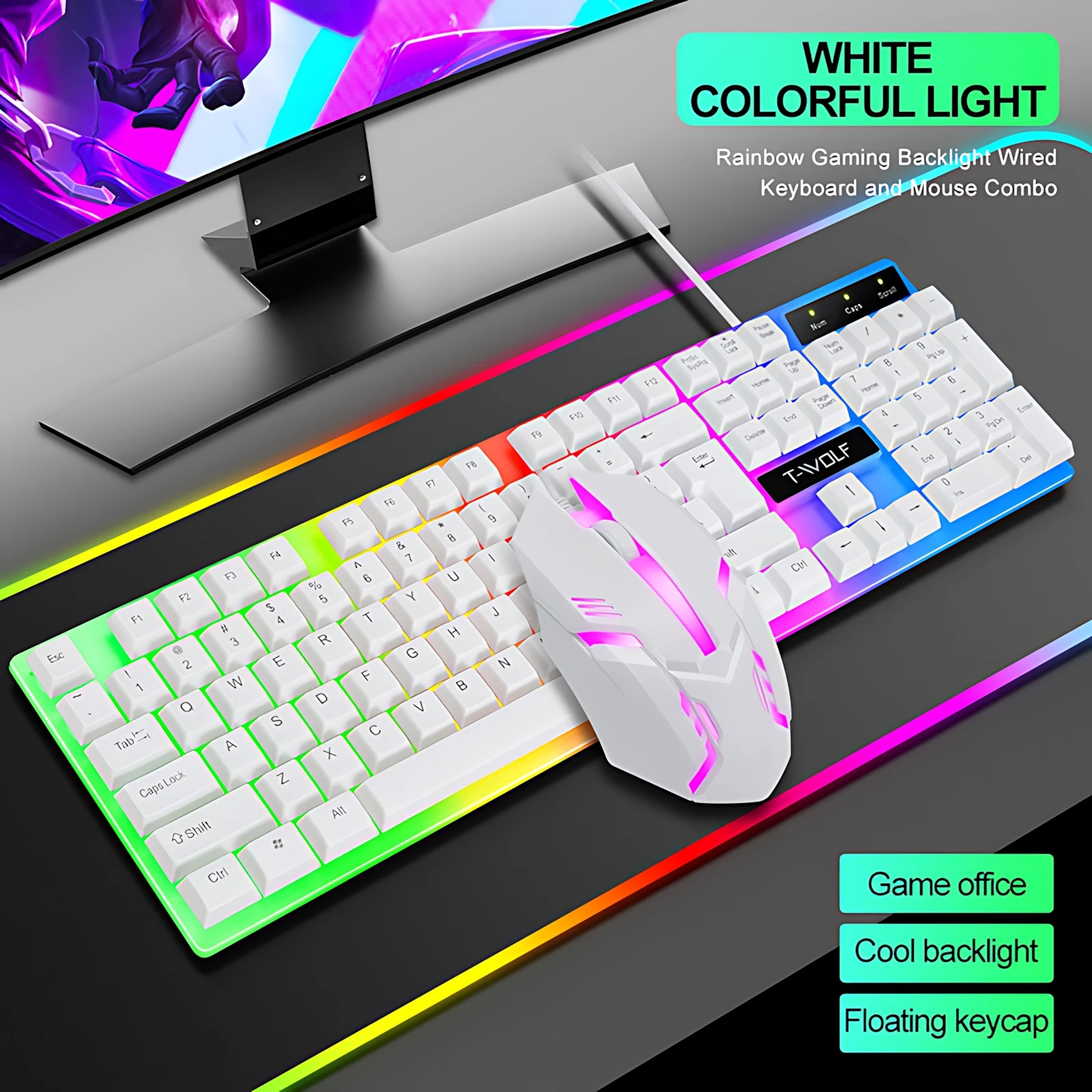 New Wired Keyboard And Mouse Set Usb Luminous Mechanical Keyboard And Mouse Set For PC Laptop Computer Game Office - Image 9