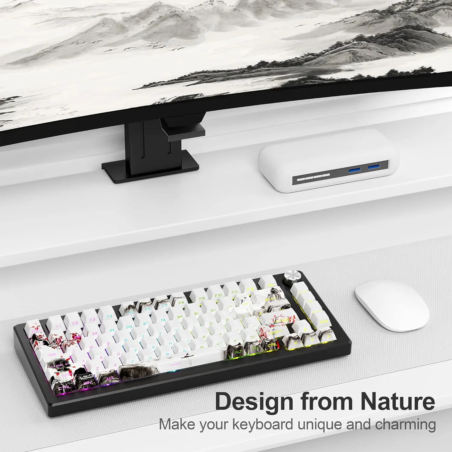 XVX Plum Blossom Cherry Profile PBT Keycaps – 131 Key Mechanical Keyboard Keycap Set - Image 5