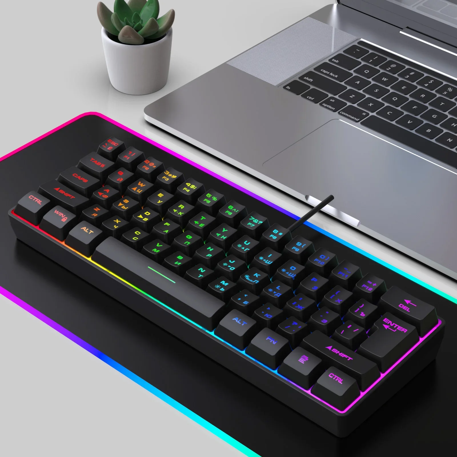 Compact RGB Mechanical Gaming Keyboard – Wired 61 Key Keyboard - Image 23