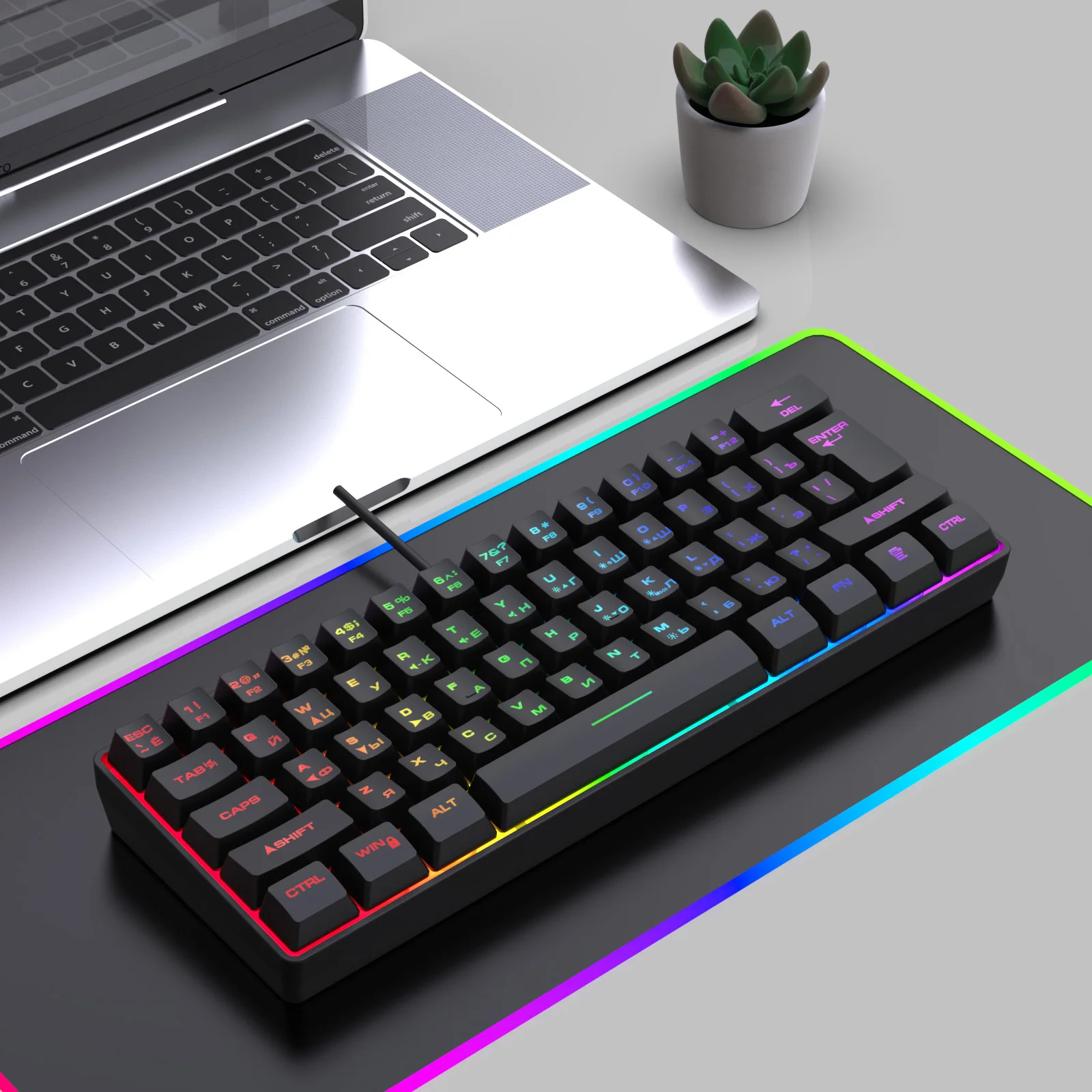 Compact RGB Mechanical Gaming Keyboard – Wired 61 Key Keyboard - Image 22