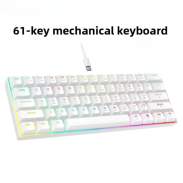 60% Pro RGB Gaming Keyboard – 61 Key Compact Mechanical Keyboard