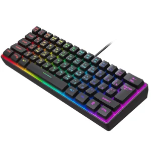 Compact RGB Mechanical Gaming Keyboard – Wired 61 Key Keyboard