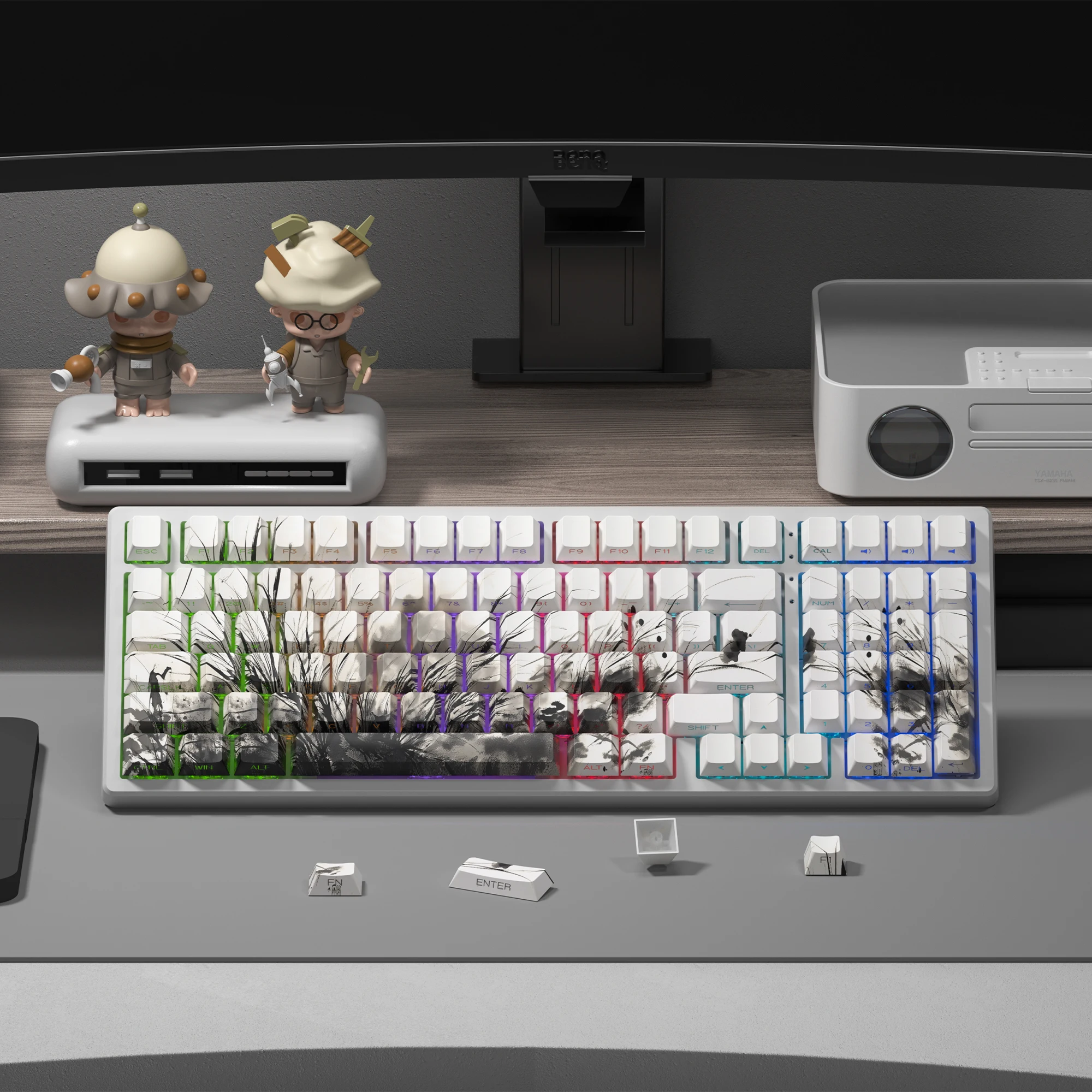 XVX Plum Blossom Cherry Profile PBT Keycaps – 131 Key Mechanical Keyboard Keycap Set - Image 31