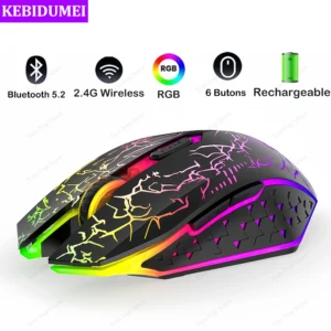 RGB Dual-Mode Wireless Gaming Mouse – Bluetooth & 2.4G Precision Mouse