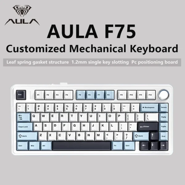 AULA F75 RGB Wireless Mechanical Gaming Keyboard – 75% Tri-Mode (Bluetooth/2.4G/Wired)
