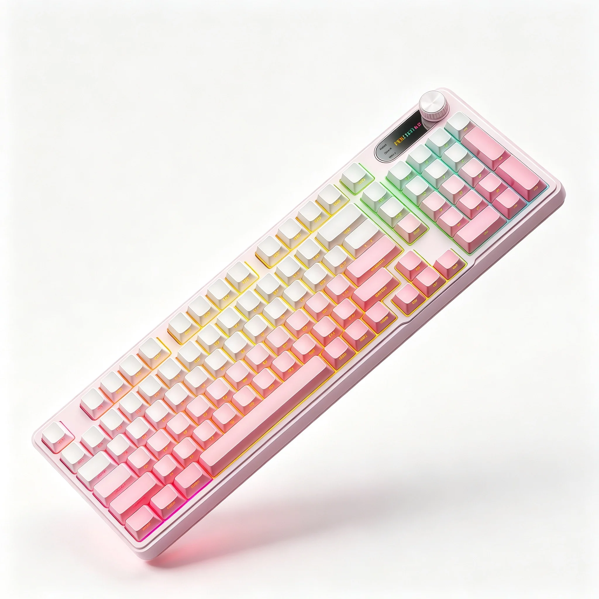 Tri-Mode Wireless Keyboard Mechanical Style 98 Keys Bluetooth 5.0 2.4GHz USB-C Silent Membrane with Multimedia Knob RGB Compact 1800 Layout for Windows Mac iPad Tablet Multi-Device - Image 9
