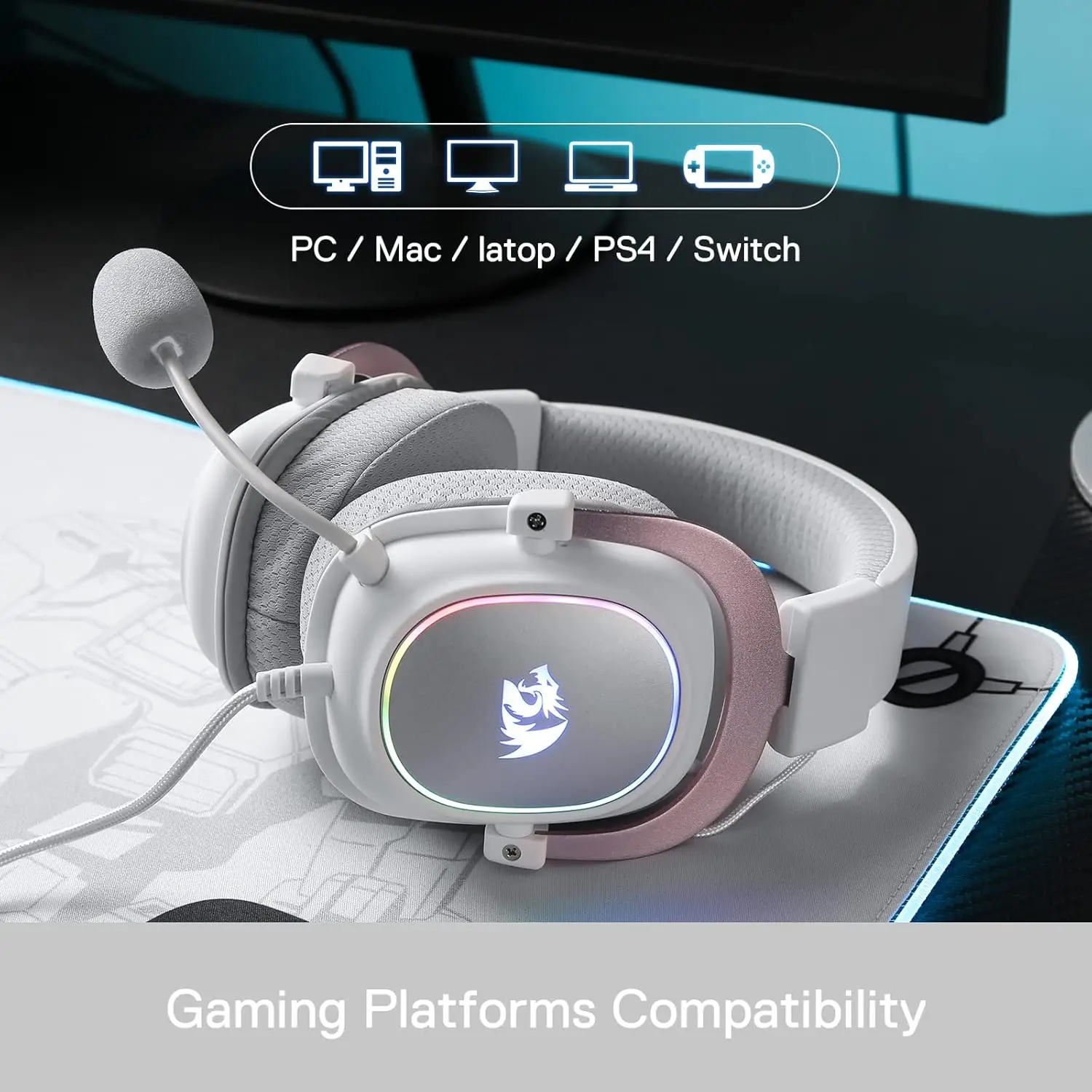 Redragon H510 Zeus-X RGB Wired Backlit Gaming Headset 7.1 Surround Sound Multi Platforms Headphone - Image 5
