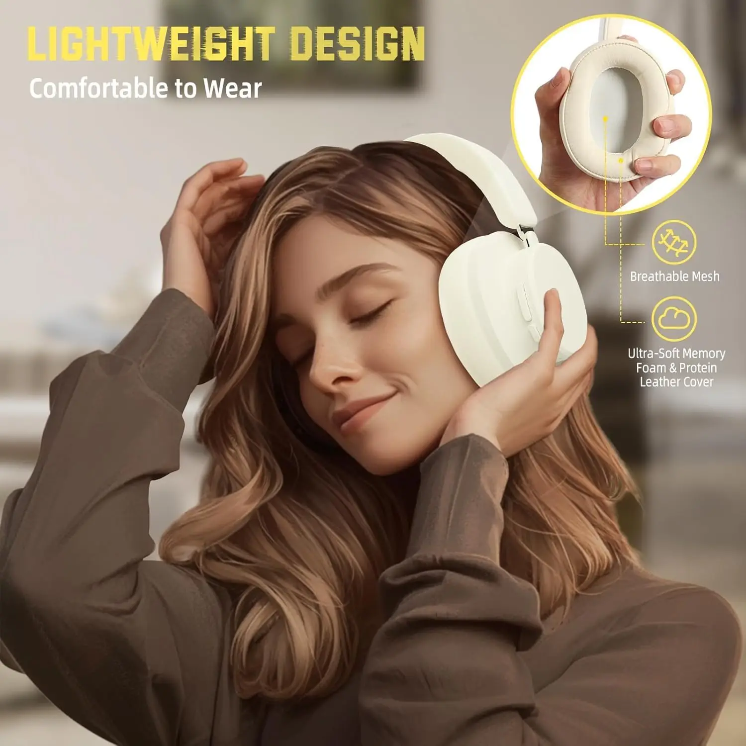 ATTACK SHARK G500 Wireless Over-ear Noise Canceling Headphones,Bluetooth ANC Gaming Headset with BT 5.3/3.5mm Audio Cable - Image 4