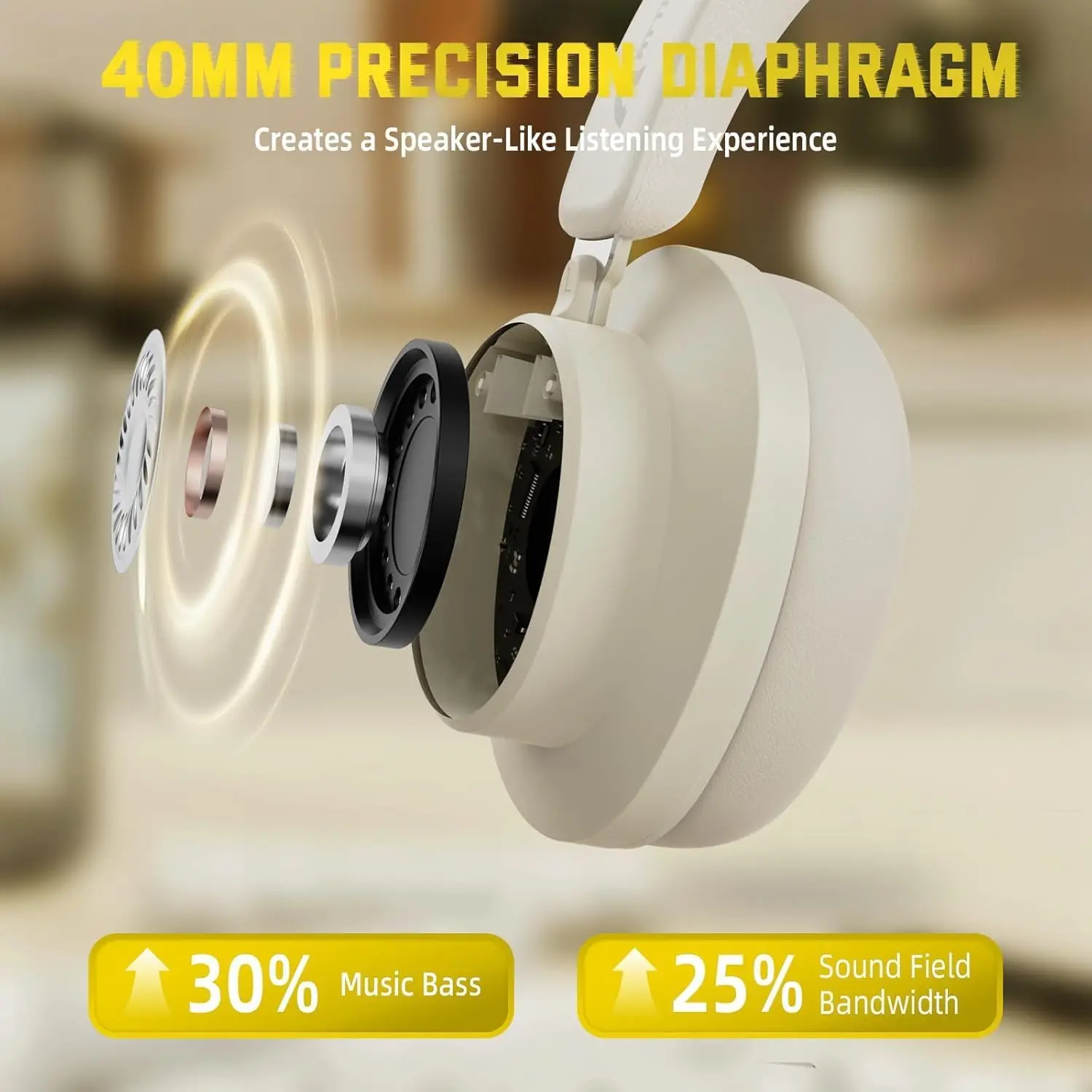 ATTACK SHARK G500 Wireless Over-ear Noise Canceling Headphones,Bluetooth ANC Gaming Headset with BT 5.3/3.5mm Audio Cable - Image 2