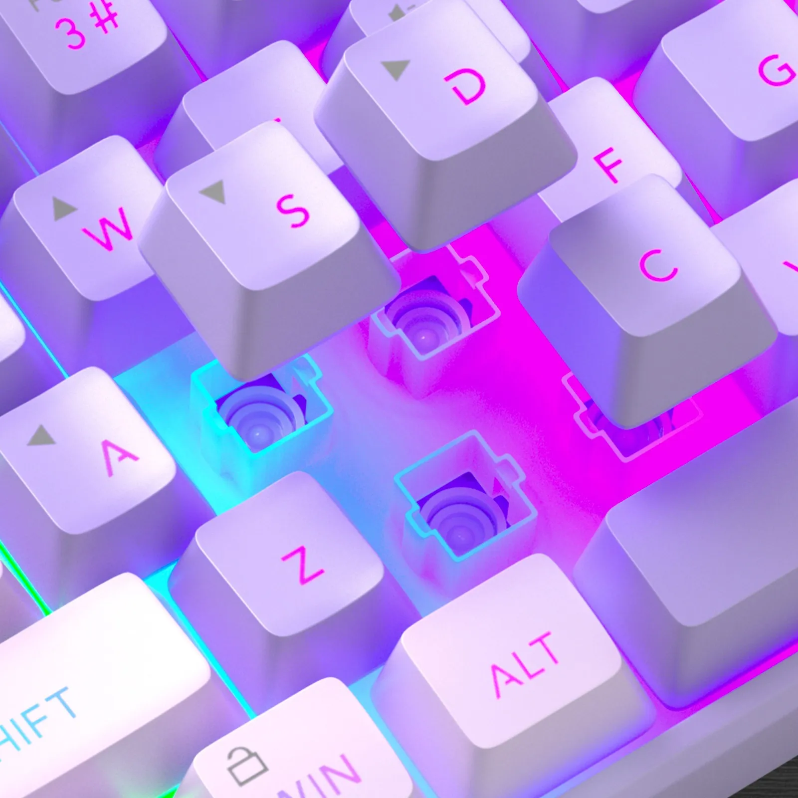 MageGee TS91 60% Gaming Keyboard 61 Keys RGB Backlit Mechanical Feeling Ergonomic for PC MAC PS4 Xbox One Gamer Office Use - Image 17