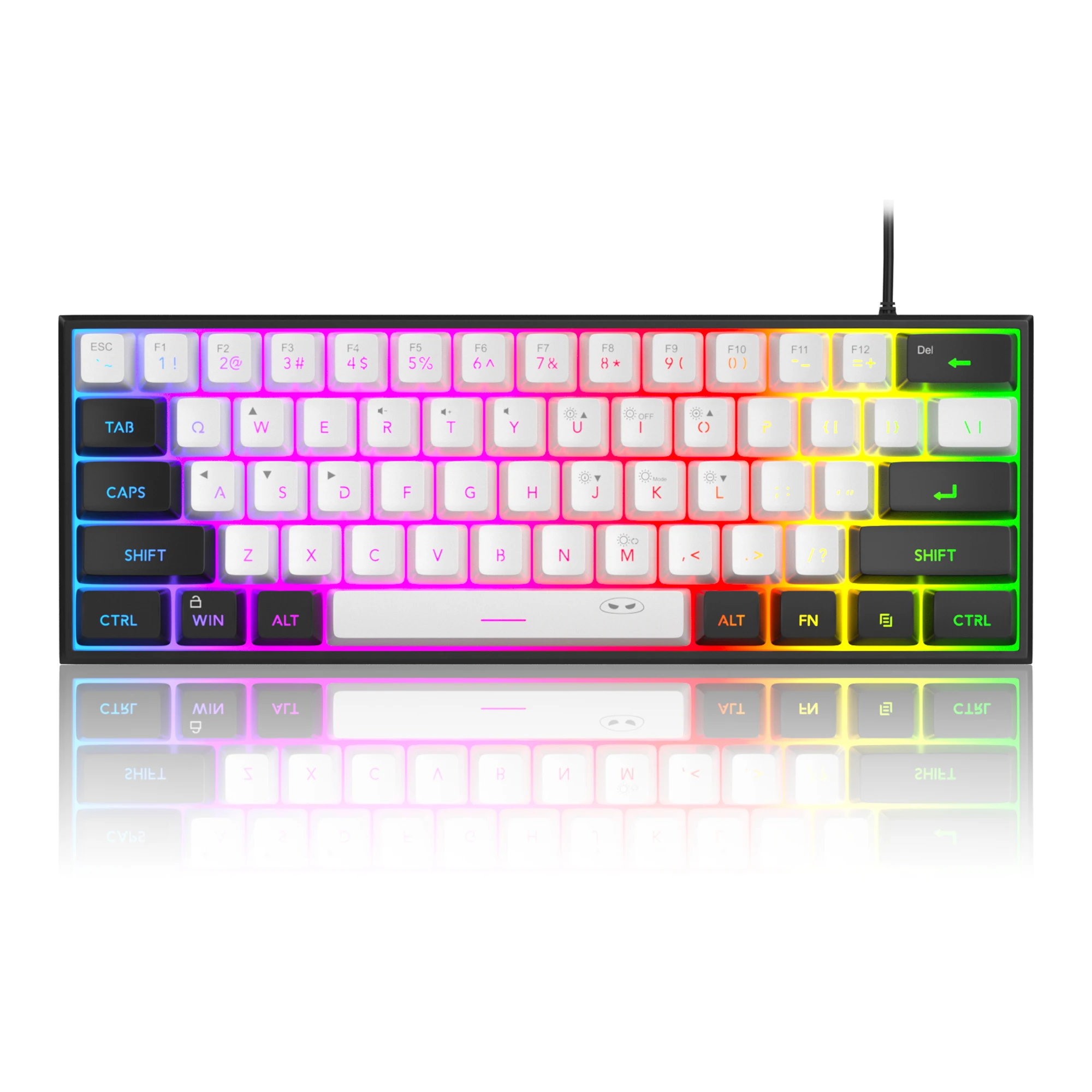 MageGee TS91 60% Gaming Keyboard 61 Keys RGB Backlit Mechanical Feeling Ergonomic for PC MAC PS4 Xbox One Gamer Office Use - Image 9
