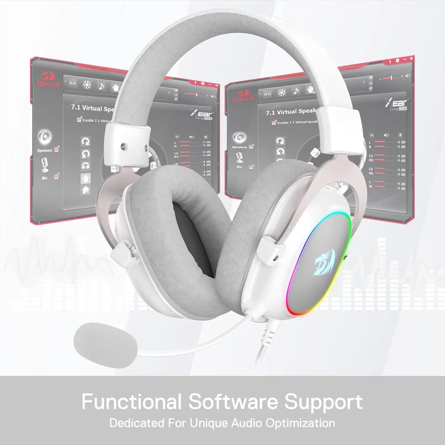 Redragon H510 Zeus-X RGB Wired Backlit Gaming Headset 7.1 Surround Sound Multi Platforms Headphone - Image 6
