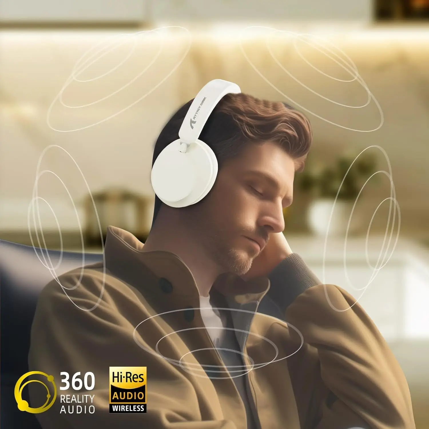 ATTACK SHARK G500 Wireless Over-ear Noise Canceling Headphones,Bluetooth ANC Gaming Headset with BT 5.3/3.5mm Audio Cable - Image 5