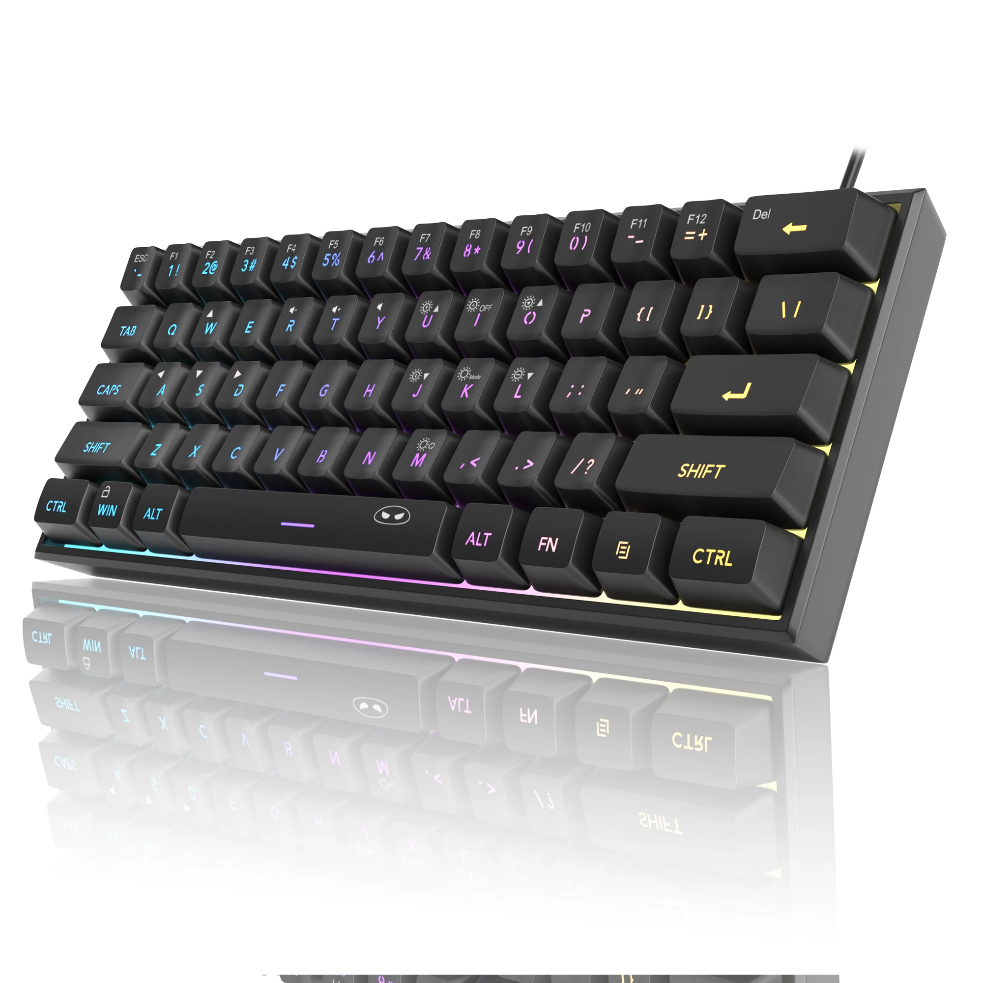 MageGee TS91 60% Gaming Keyboard 61 Keys RGB Backlit Mechanical Feeling Ergonomic for PC MAC PS4 Xbox One Gamer Office Use - Image 10