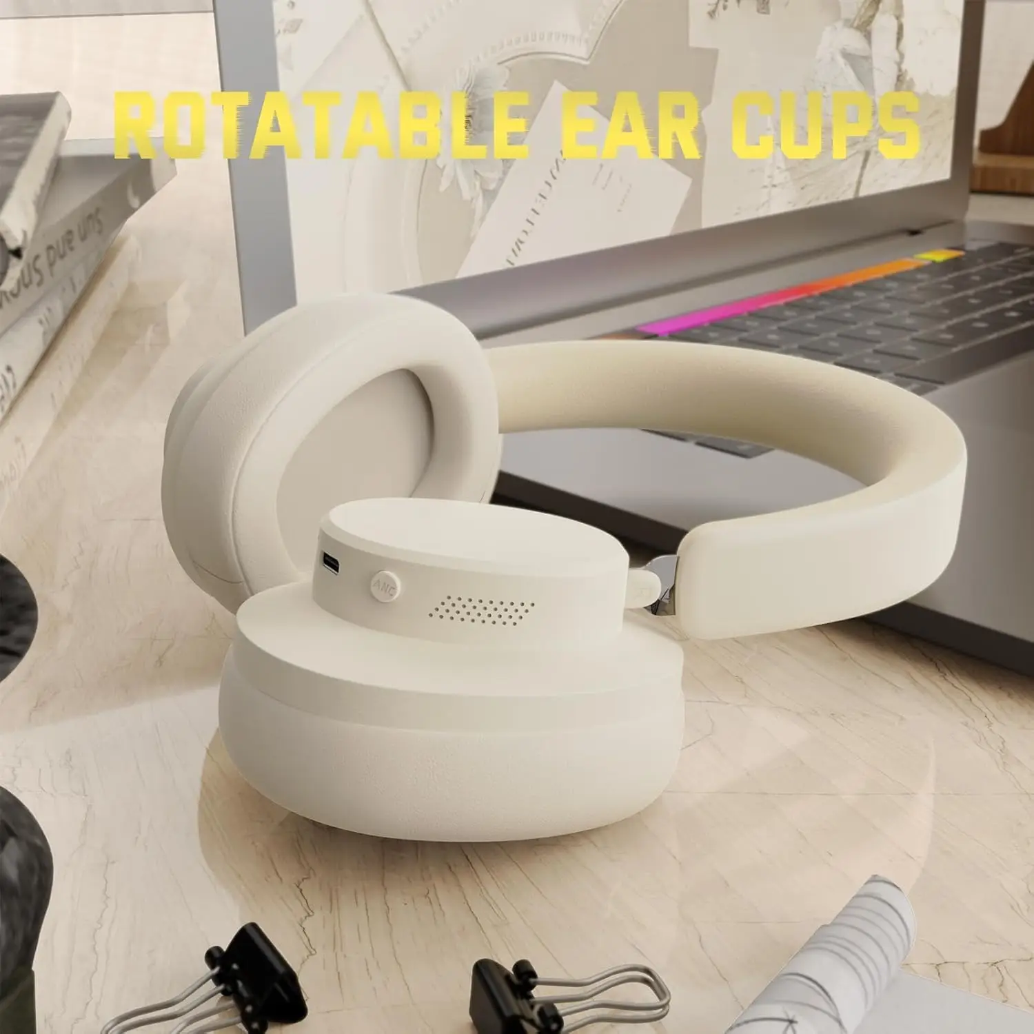 ATTACK SHARK G500 Wireless Over-ear Noise Canceling Headphones,Bluetooth ANC Gaming Headset with BT 5.3/3.5mm Audio Cable - Image 6