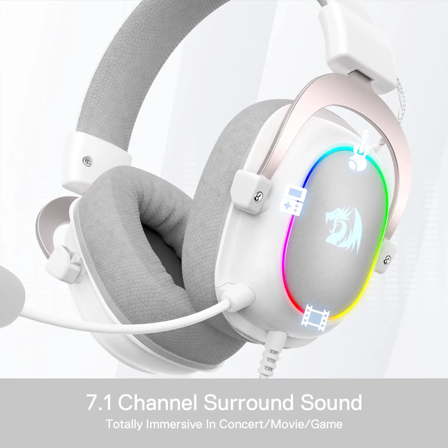 Redragon H510 Zeus-X RGB Wired Backlit Gaming Headset 7.1 Surround Sound Multi Platforms Headphone - Image 3
